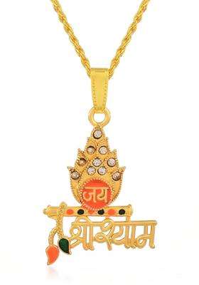 Gold-Plated Temple Necklace with CZ Stone for Men & Women | Traditional Temple Jewellery for Wedding & Festive Wear | Festive Gift