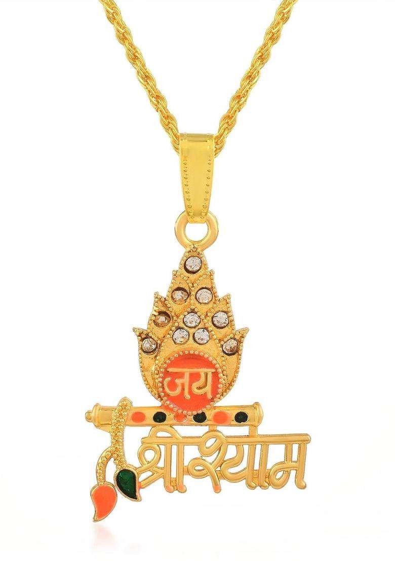 Gold-Plated Temple Necklace with CZ Stone for Men & Women | Traditional Temple Jewellery for Wedding & Festive Wear | Festive Gift - Indya