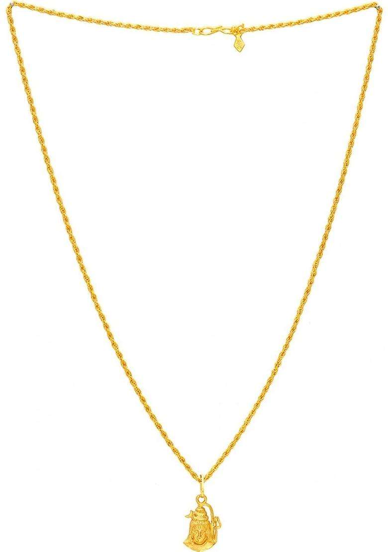 Gold-Plated Necklace for Men | Traditional Temple Jewellery for Wedding & Festive Wear | Gift for Him - Indya