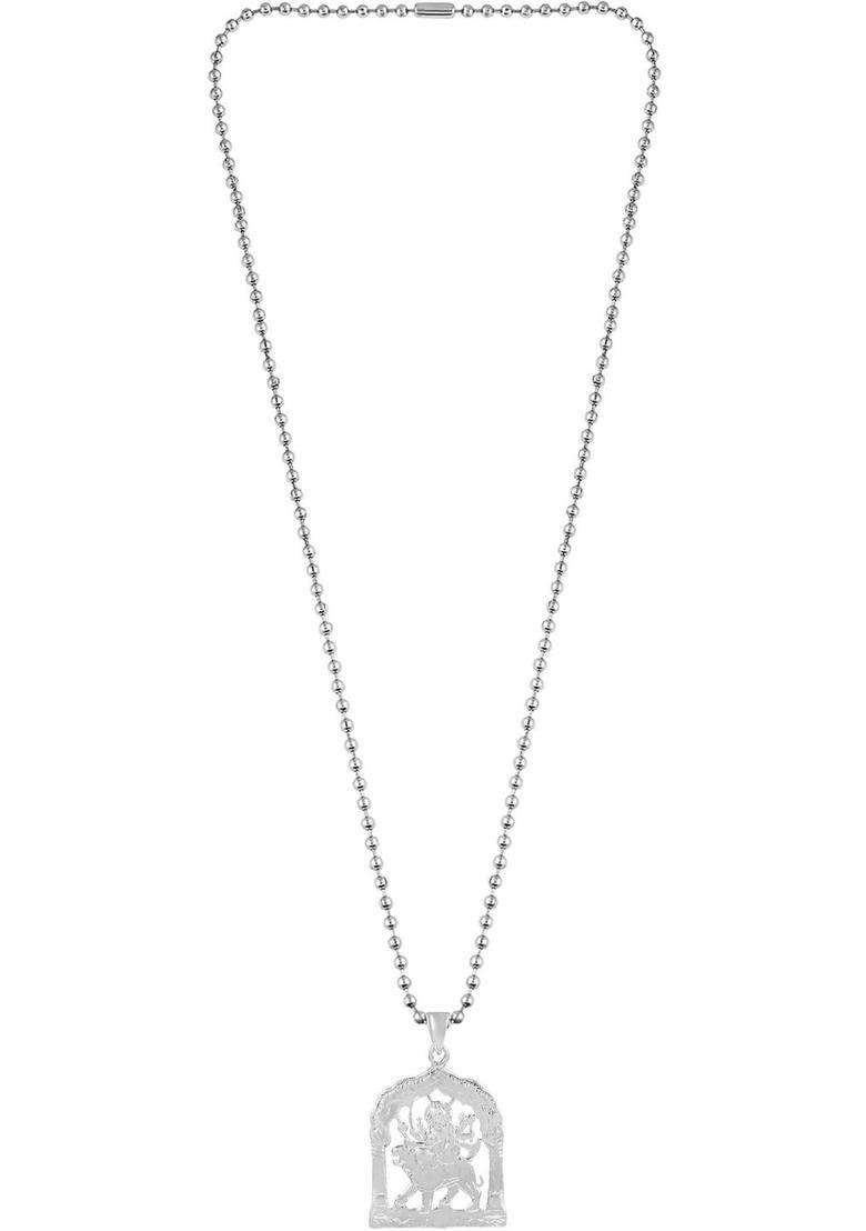 Silver-Plated Necklace for Men | Traditional Temple Jewellery for Wedding & Festive Wear | Gift for Him - Indya