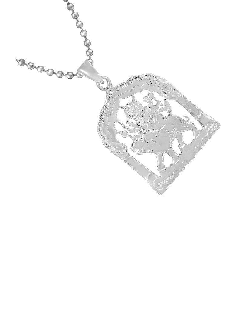 Silver-Plated Necklace for Men | Traditional Temple Jewellery for Wedding & Festive Wear | Gift for Him - Indya