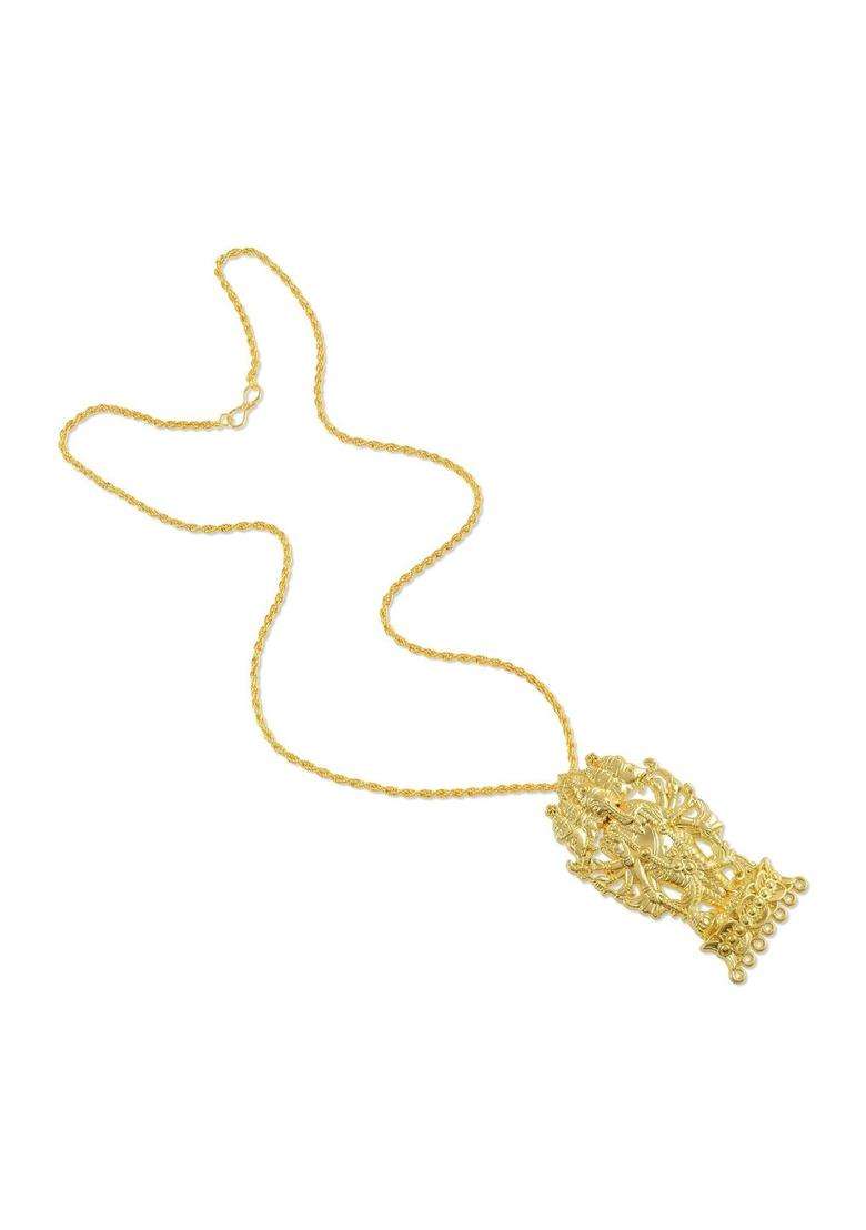 Gold-Plated Temple Necklace for Men | Traditional Temple Jewellery for Wedding & Festive Wear | Gift for Him - Indya