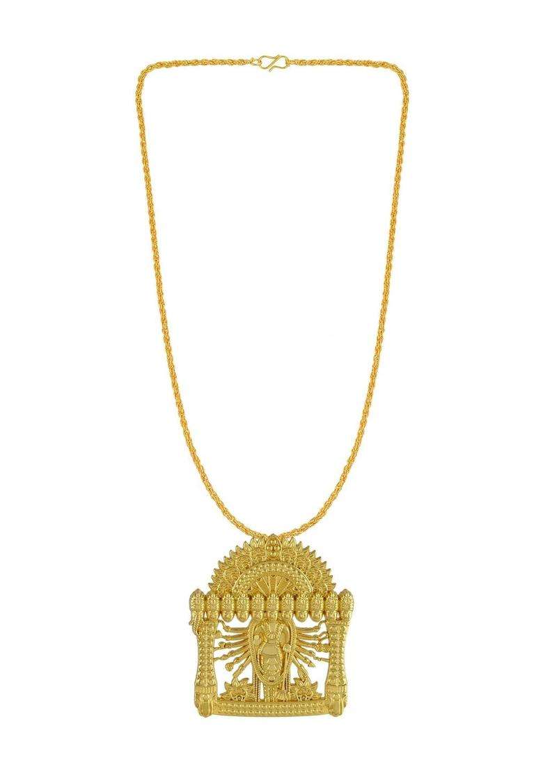Gold-Plated Temple Necklace for Men & Women | Traditional Temple Jewellery for Wedding & Festive Wear | Festive Gift - Indya