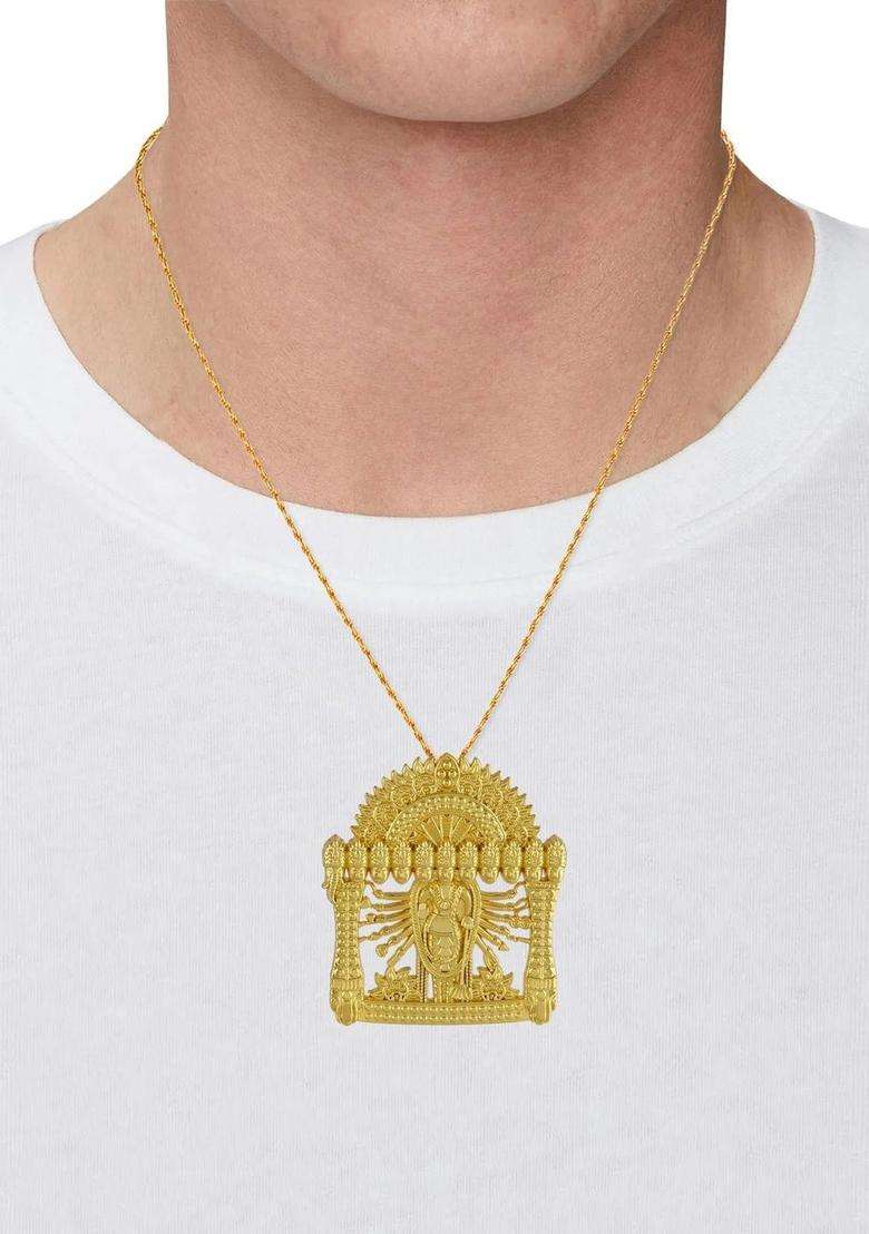 Gold-Plated Temple Necklace for Men & Women | Traditional Temple Jewellery for Wedding & Festive Wear | Festive Gift - Indya
