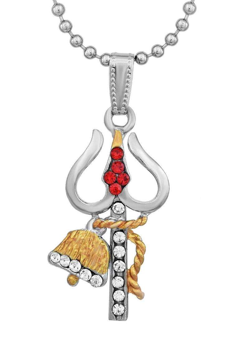 Temple Necklace with CZ Stone for Men & Women | Traditional Temple Jewellery for Wedding & Festive Wear | Festive Gift - Indya