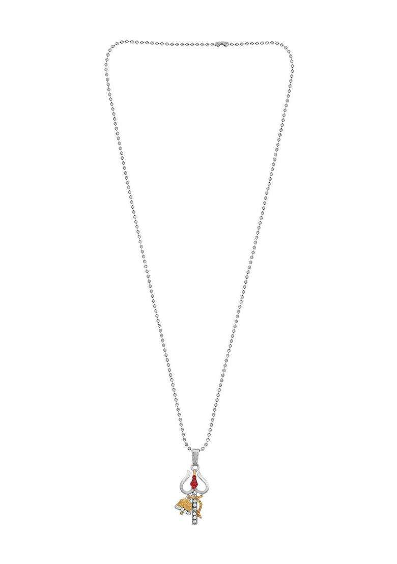 Temple Necklace with CZ Stone for Men & Women | Traditional Temple Jewellery for Wedding & Festive Wear | Festive Gift - Indya