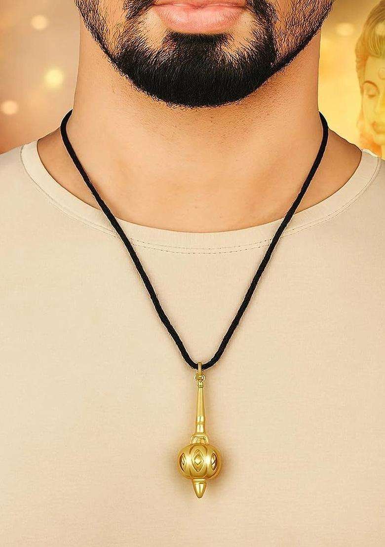 Gold-Plated Temple Necklace for Men | Traditional Temple Jewellery for Wedding & Festive Wear | Gift for Him - Indya