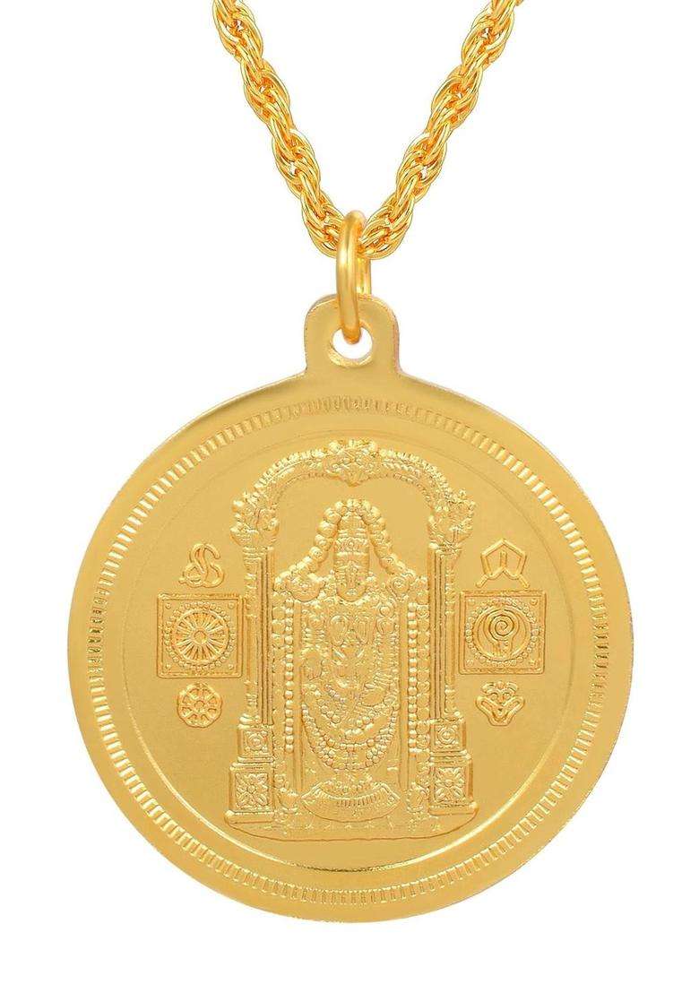 Gold-Plated Temple Necklace for Men & Women | Traditional Temple Jewellery for Wedding & Festive Wear | Festive Gift - Indya