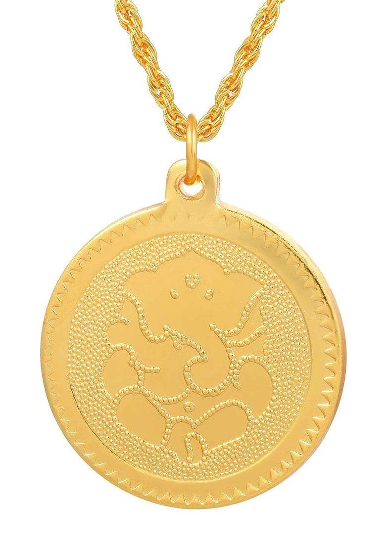Gold-Plated Temple Necklace for Men & Women | Traditional Temple Jewellery for Wedding & Festive Wear | Festive Gift - Indya