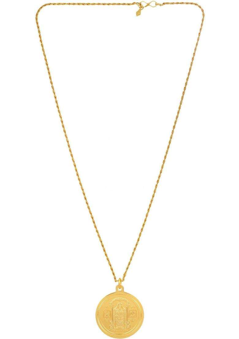 Gold-Plated Temple Necklace for Men & Women | Traditional Temple Jewellery for Wedding & Festive Wear | Festive Gift - Indya