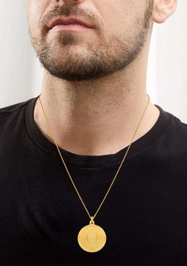 Gold-Plated Temple Necklace for Men & Women | Traditional Temple Jewellery for Wedding & Festive Wear | Festive Gift - Indya