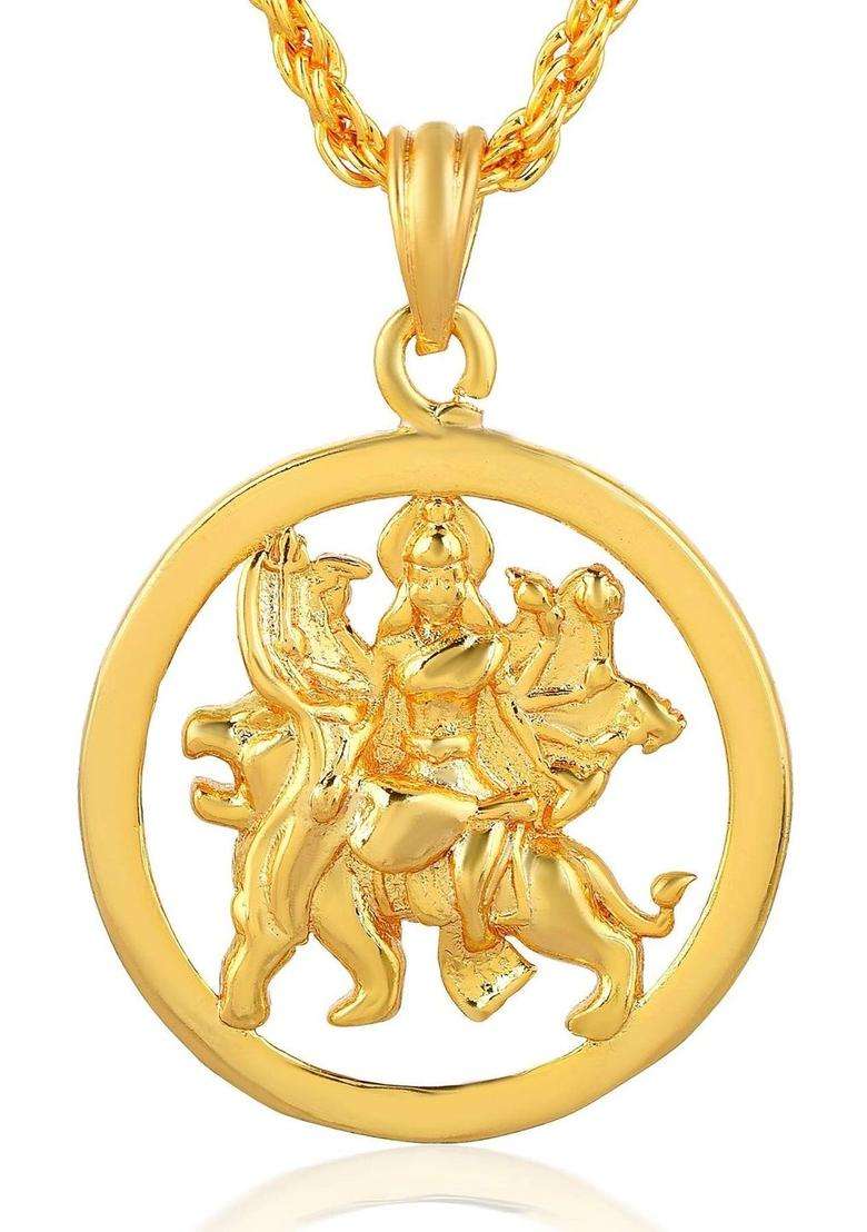 Gold-Plated Temple Necklace for Men | Traditional Temple Jewellery for Wedding & Festive Wear | Gift for Him - Indya