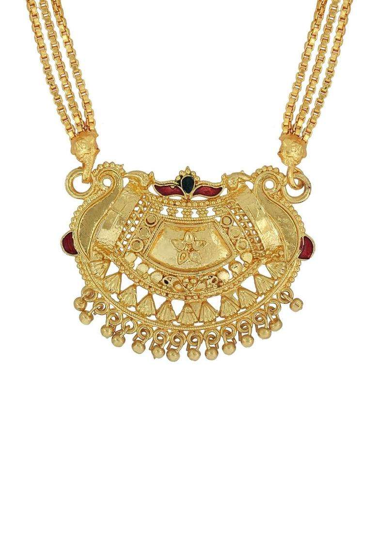 Gold-Plated Temple Necklace for Women | Traditional Temple Jewellery for Wedding & Festive Wear | Gift for Her - Indya