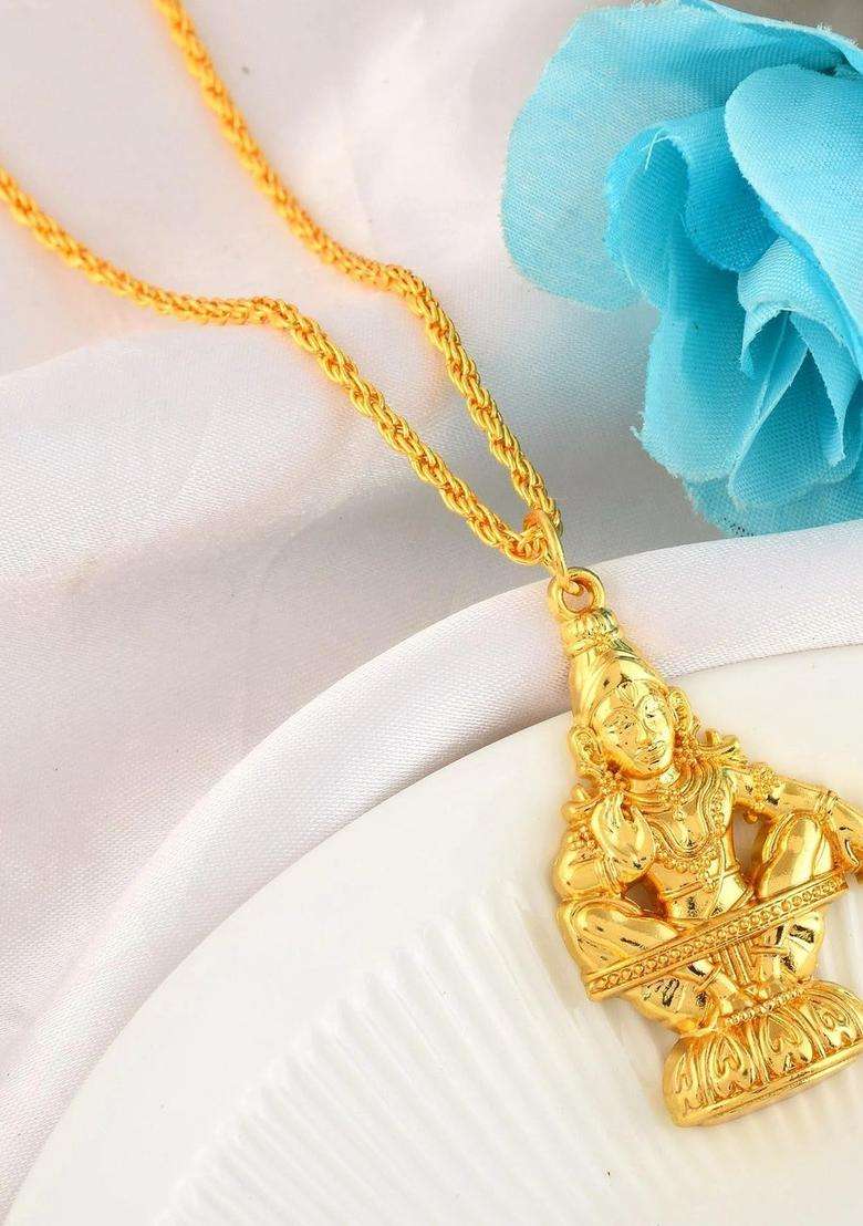 Gold-Plated Temple Necklace for Men & Women | Traditional Temple Jewellery for Wedding & Festive Wear | Festive Gift - Indya