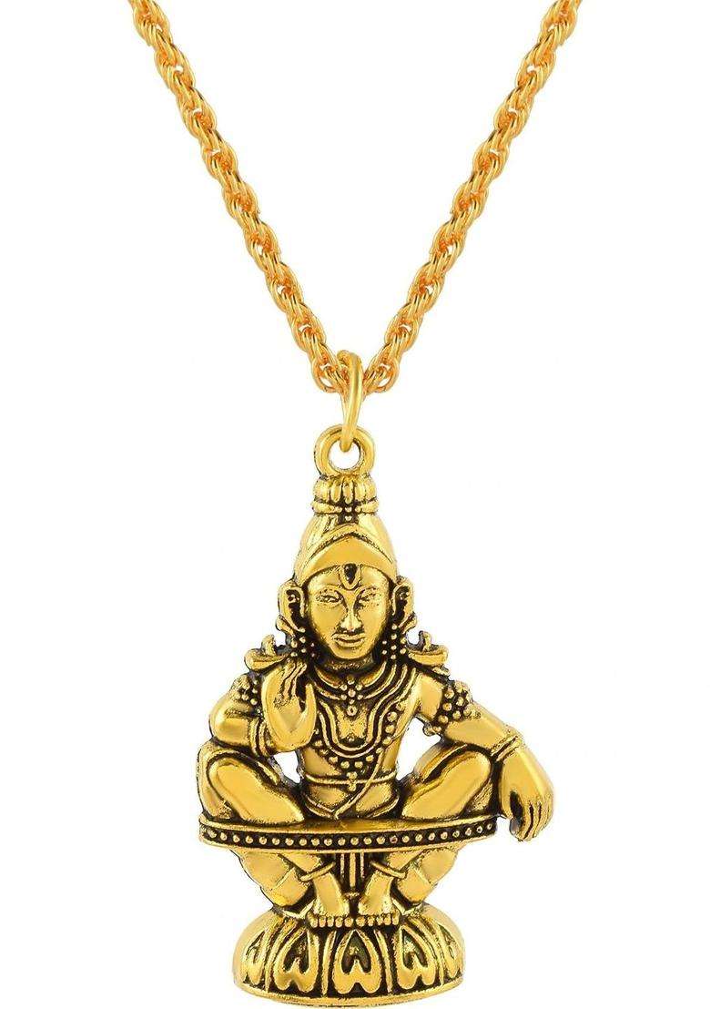 Gold-Plated Temple Necklace for Men & Women | Traditional Temple Jewellery for Wedding & Festive Wear | Festive Gift - Indya