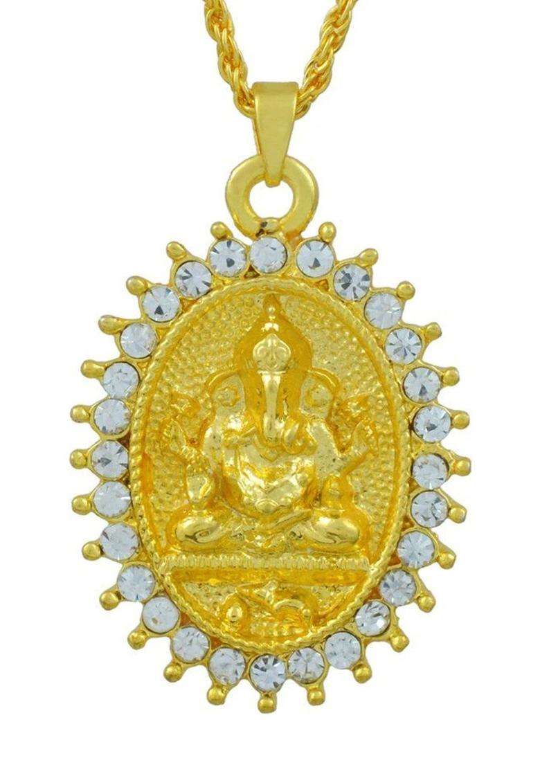 Temple Necklace with CZ Stone for Women | Traditional Temple Jewellery for Wedding & Festive Wear | Gift for Her - Indya