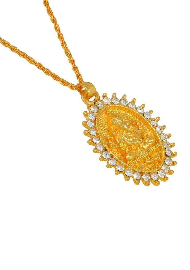 Temple Necklace with CZ Stone for Women | Traditional Temple Jewellery for Wedding & Festive Wear | Gift for Her - Indya