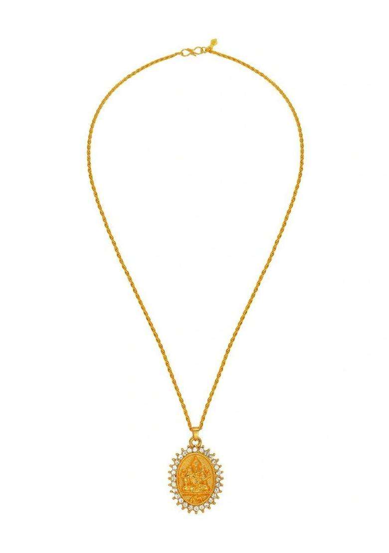 Temple Necklace with CZ Stone for Women | Traditional Temple Jewellery for Wedding & Festive Wear | Gift for Her - Indya