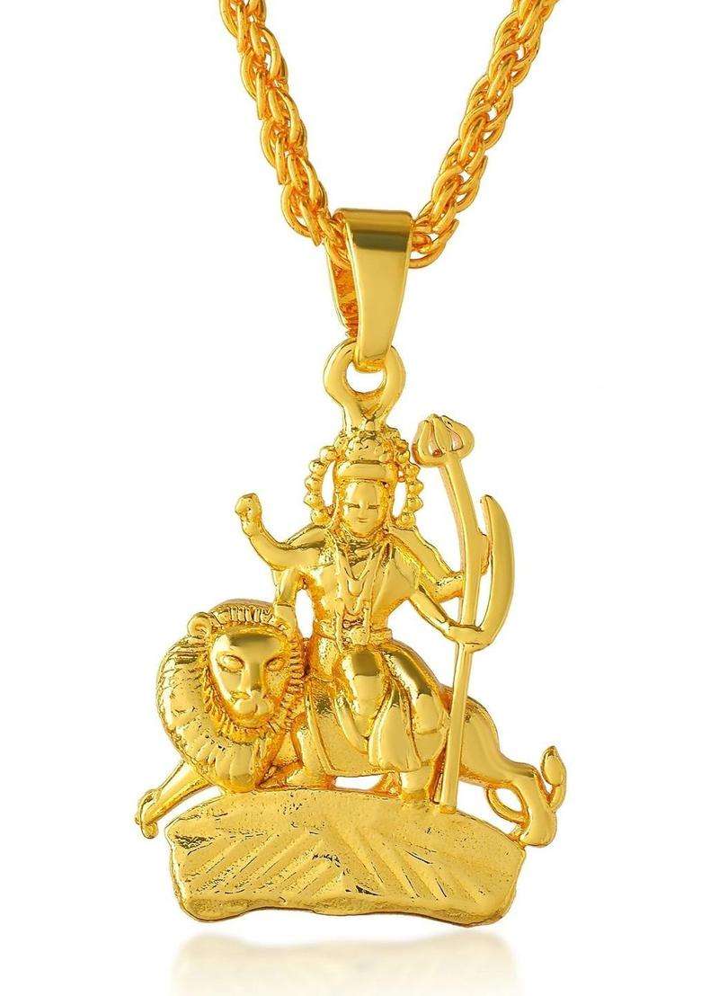 Gold-Plated Temple Necklace for Men & Women | Traditional Temple Jewellery for Wedding & Festive Wear | Festive Gift - Indya