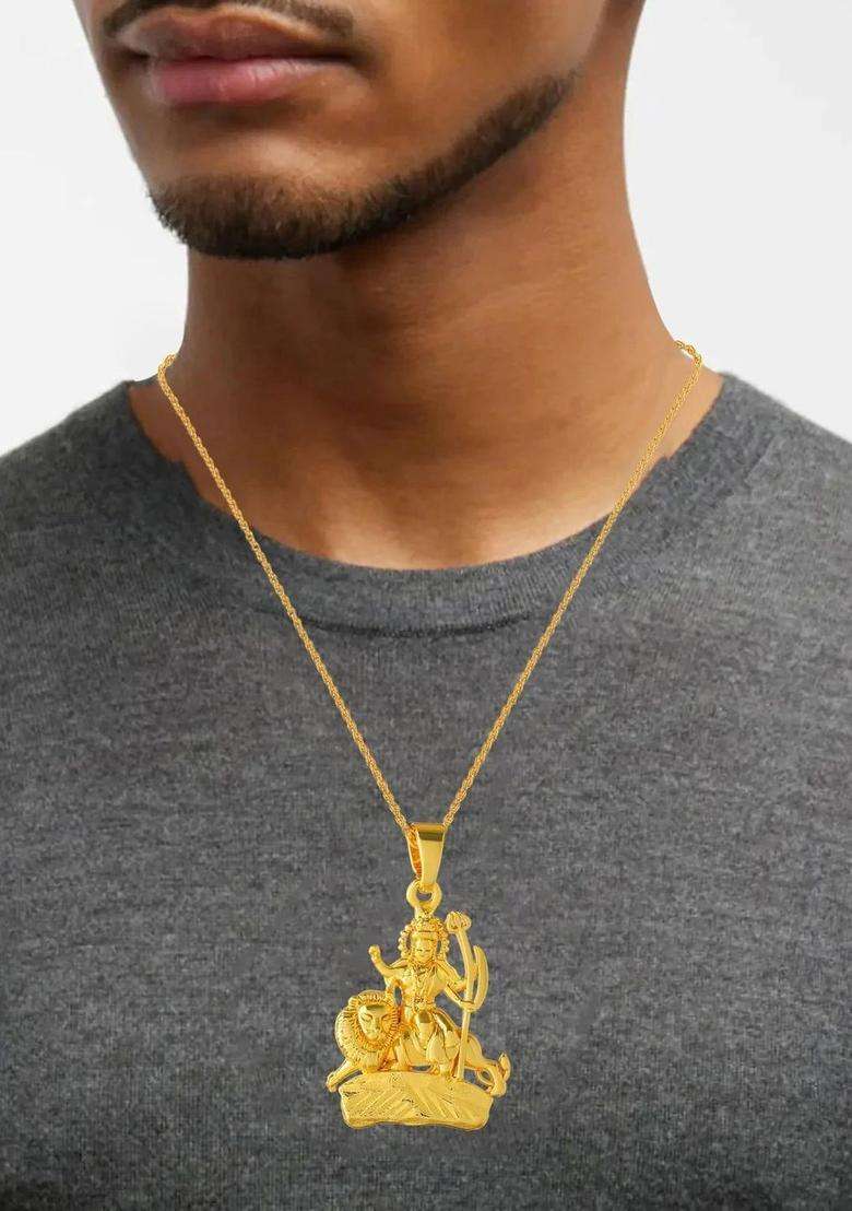 Gold-Plated Temple Necklace for Men & Women | Traditional Temple Jewellery for Wedding & Festive Wear | Festive Gift - Indya