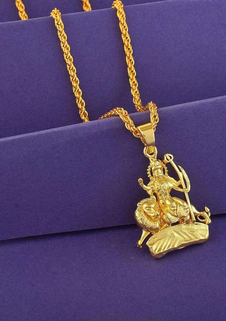 Gold-Plated Temple Necklace for Men & Women | Traditional Temple Jewellery for Wedding & Festive Wear | Festive Gift - Indya