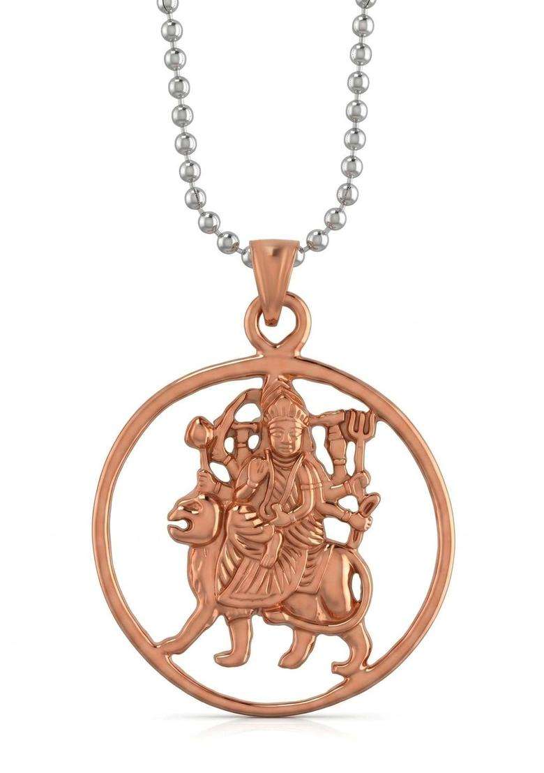 Copper-Plated Temple Necklace for Men & Women | Traditional Temple Jewellery for Wedding & Festive Wear | Festive Gift - Indya