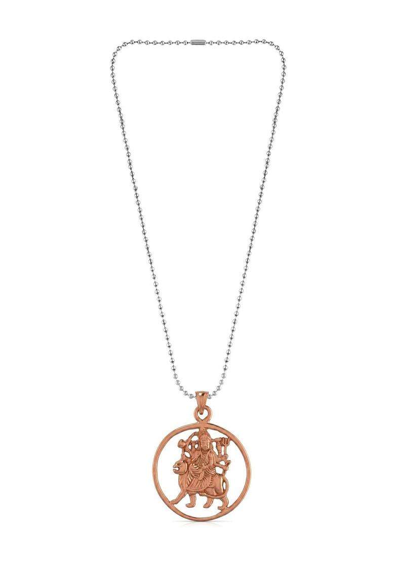 Copper-Plated Temple Necklace for Men & Women | Traditional Temple Jewellery for Wedding & Festive Wear | Festive Gift - Indya