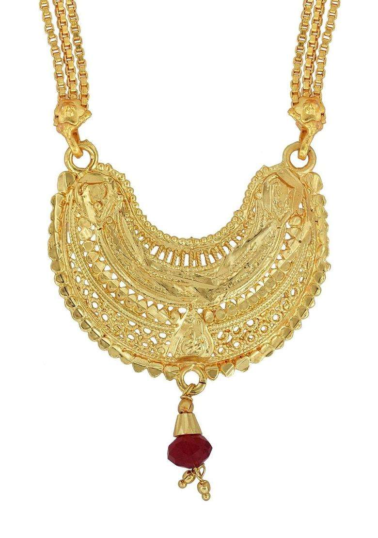 Gold-Plated Temple Necklace for Women | Traditional Temple Jewellery for Wedding & Festive Wear | Gift for Her - Indya