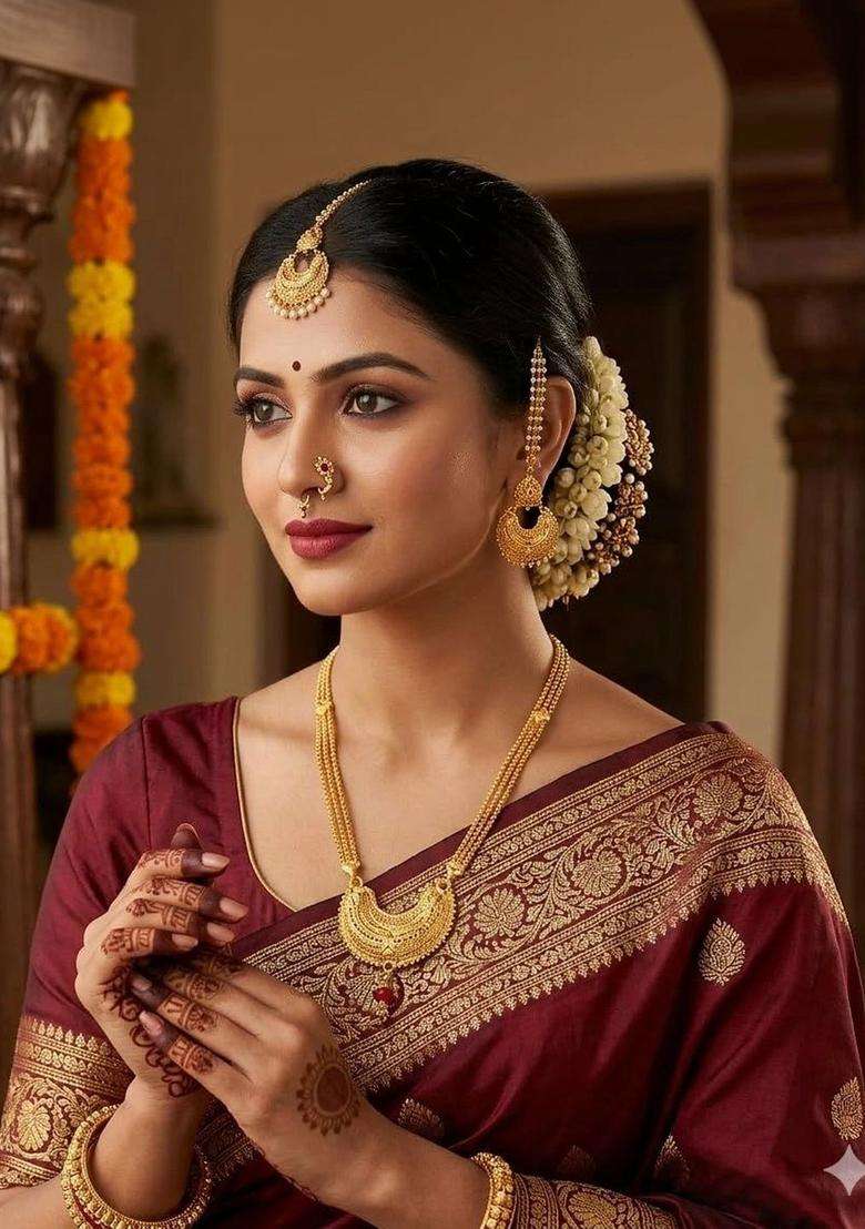 Gold-Plated Temple Necklace for Women | Traditional Temple Jewellery for Wedding & Festive Wear | Gift for Her - Indya