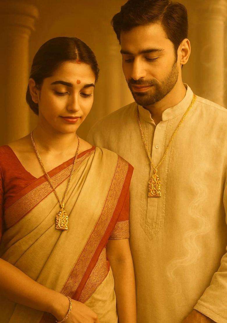 Gold-Plated Temple Necklace for Men & Women | Traditional Temple Jewellery for Wedding & Festive Wear | Festive Gift - Indya