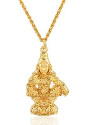 Gold-Plated Quirky Temple Pendants with Chain for Men & Women | Traditional Temple Jewellery for Wedding & Festive Wear | Festive Gift