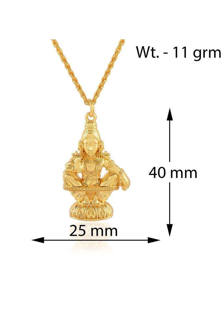 Gold-Plated Quirky Temple Pendants with Chain for Men & Women | Traditional Temple Jewellery for Wedding & Festive Wear | Festive Gift - Indya
