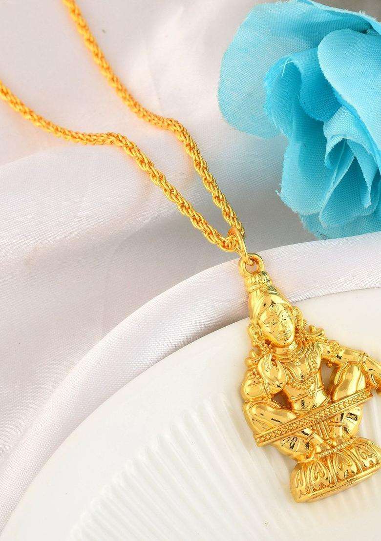 Gold-Plated Quirky Temple Pendants with Chain for Men & Women | Traditional Temple Jewellery for Wedding & Festive Wear | Festive Gift - Indya