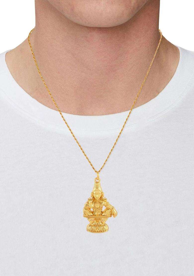Gold-Plated Quirky Temple Pendants with Chain for Men & Women | Traditional Temple Jewellery for Wedding & Festive Wear | Festive Gift - Indya