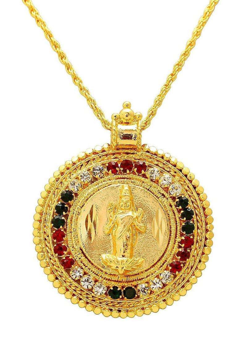 Temple Necklace with CZ Stone for Women | Traditional Temple Jewellery for Wedding & Festive Wear | Gift for Her - Indya