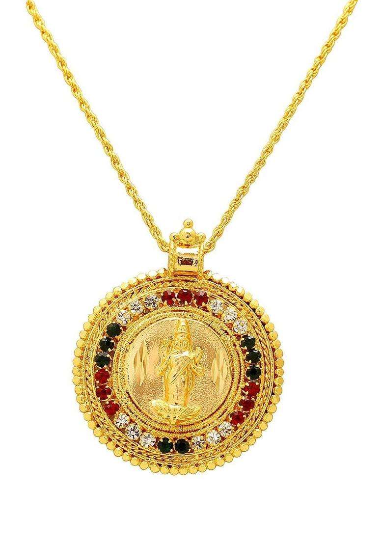 Temple Necklace with CZ Stone for Women | Traditional Temple Jewellery for Wedding & Festive Wear | Gift for Her - Indya