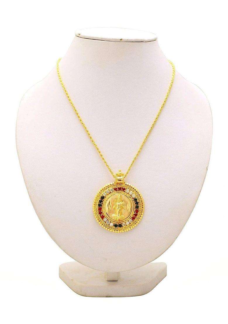 Temple Necklace with CZ Stone for Women | Traditional Temple Jewellery for Wedding & Festive Wear | Gift for Her - Indya