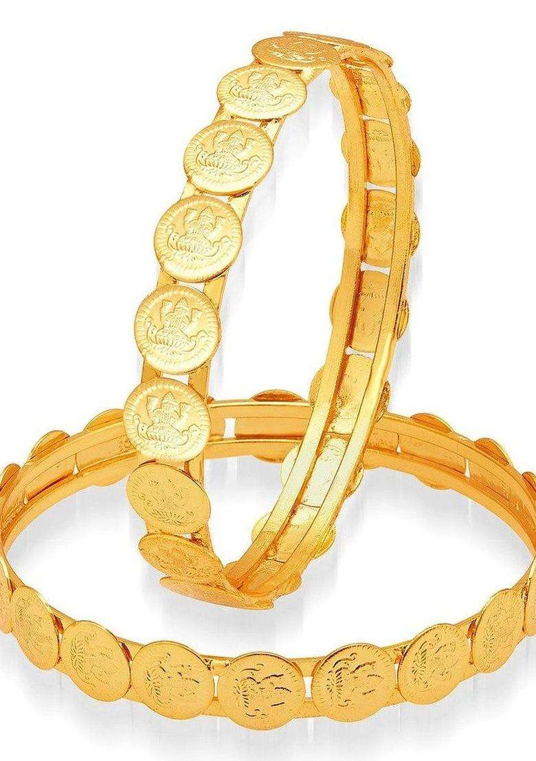 Brass Temple Gold-Plated Bangle-Style Bracelet for Women | Traditional Temple Jewellery for Wedding & Festive Wear | Gift for Her - Indya