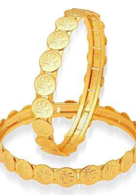 Brass Temple Gold-Plated Bangle-Style Bracelet for Women | Traditional Temple Jewellery for Wedding & Festive Wear | Gift for Her