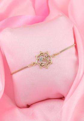 Temple Gold-Plated Charm Bracelet with Crystal for Women | Stylish Party & Everyday Wear | Gift for Her
