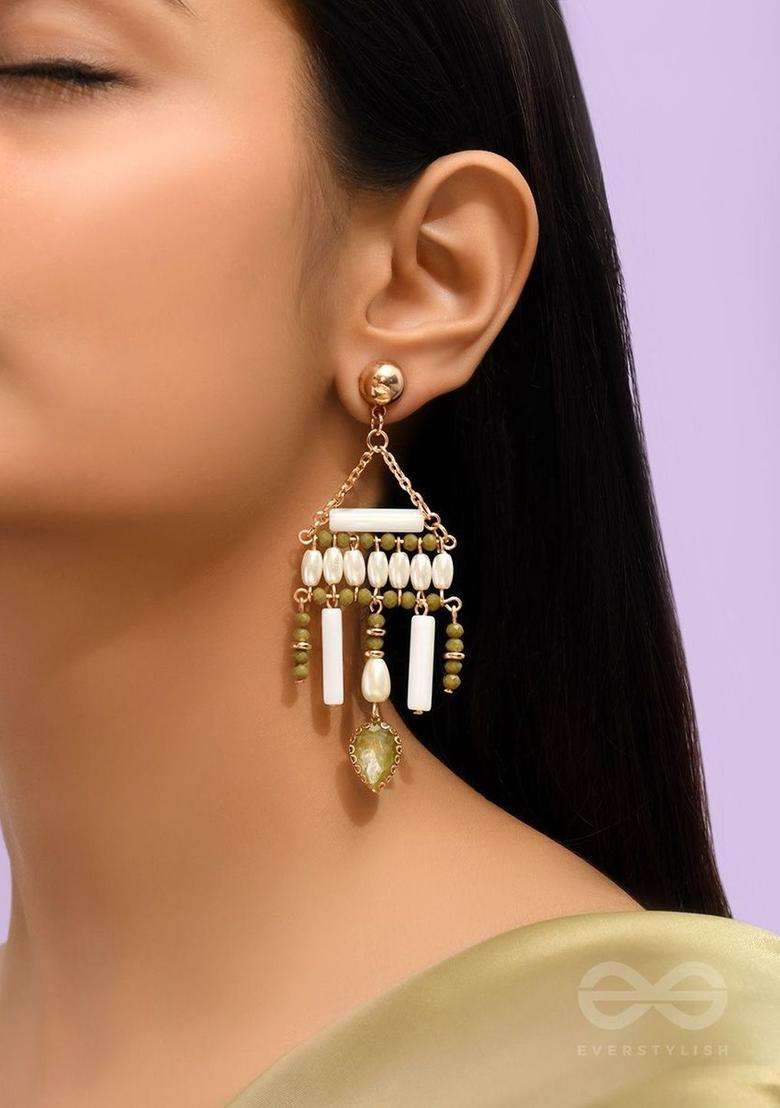 Gold-Plated Geometric Drop Earrings for Women | Stylish Party & Everyday Wear | Gift for Her - Indya