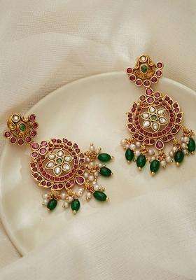 Floral Drop Earrings for Women | Traditional Temple Jewellery for Wedding & Festive Wear | Gift for Her