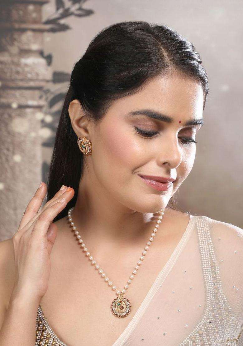 Brass Gold-Plated Temple Traditional Long Necklace for Women | Traditional Temple Jewellery for Wedding & Festive Wear | Gift for Her - Indya