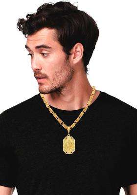 Brass Gold-Plated Necklace for Men | Traditional Temple Jewellery for Wedding & Festive Wear | Gift for Him