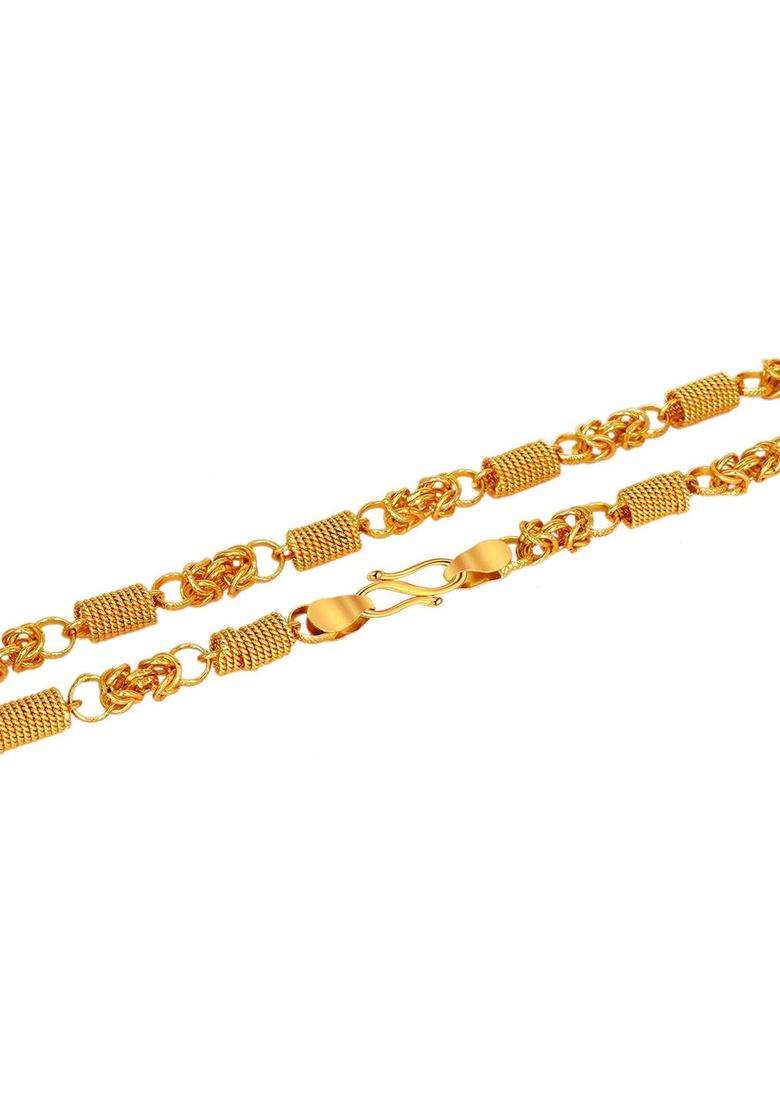 Brass Gold-Plated Necklace for Men | Traditional Temple Jewellery for Wedding & Festive Wear | Gift for Him - Indya