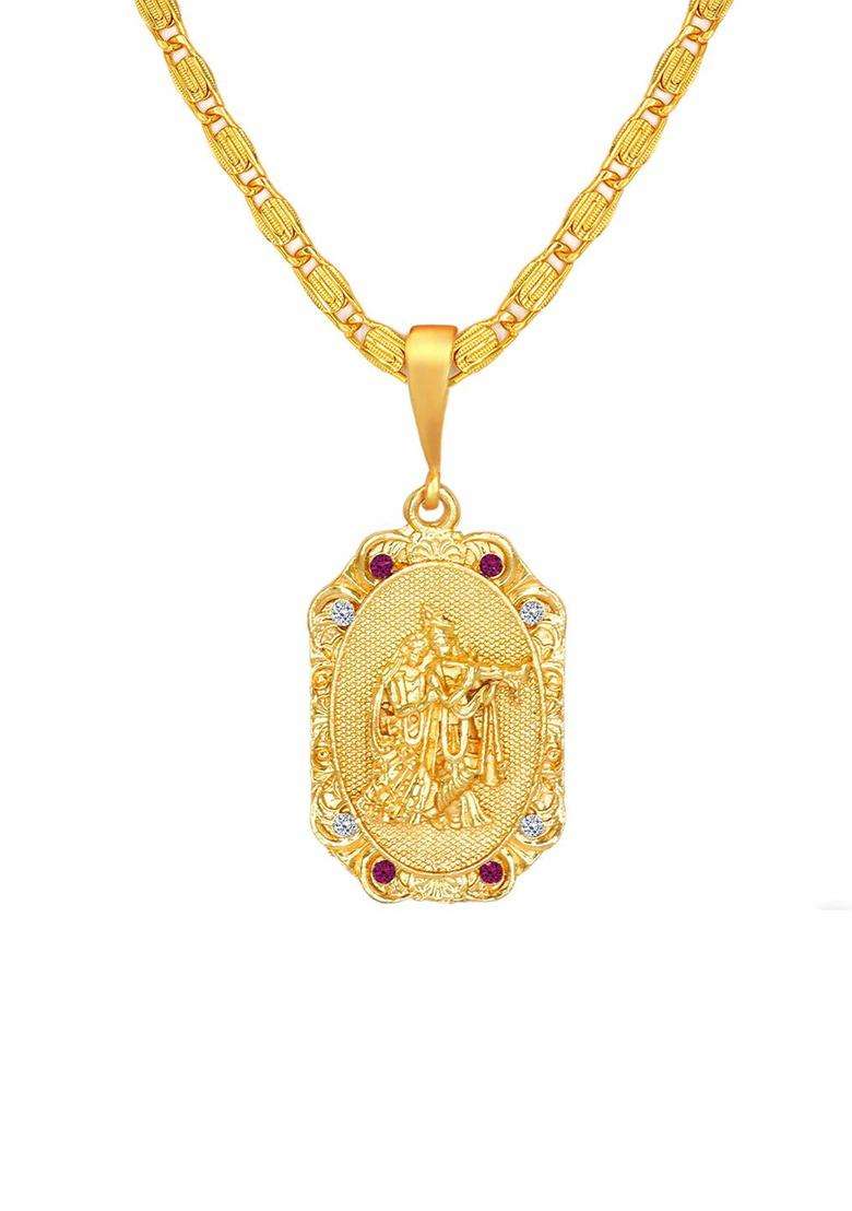 Brass Gold-Plated Necklace for Men | Fusion Party & Festive Wear | Gift for Him - Indya