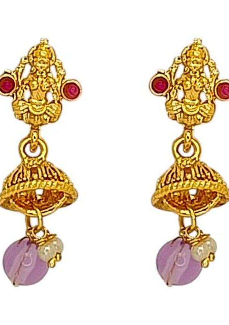 Gold-Plated Stone-Studded & Beaded Jewellery Set for Women | Traditional Temple Jewellery for Wedding & Festive Wear | Gift for Her - Indya