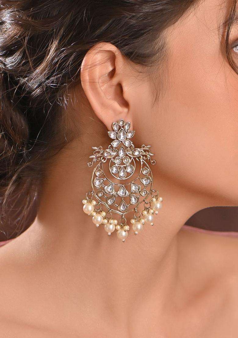 Drop Earrings with Kundan for Women | Traditional Temple Jewellery for Wedding & Festive Wear | Gift for Her - Indya