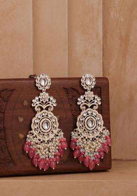 Gold-Plated Classic Drop Earrings with Kundan for Women | Traditional Temple Jewellery for Wedding & Festive Wear | Gift for Her