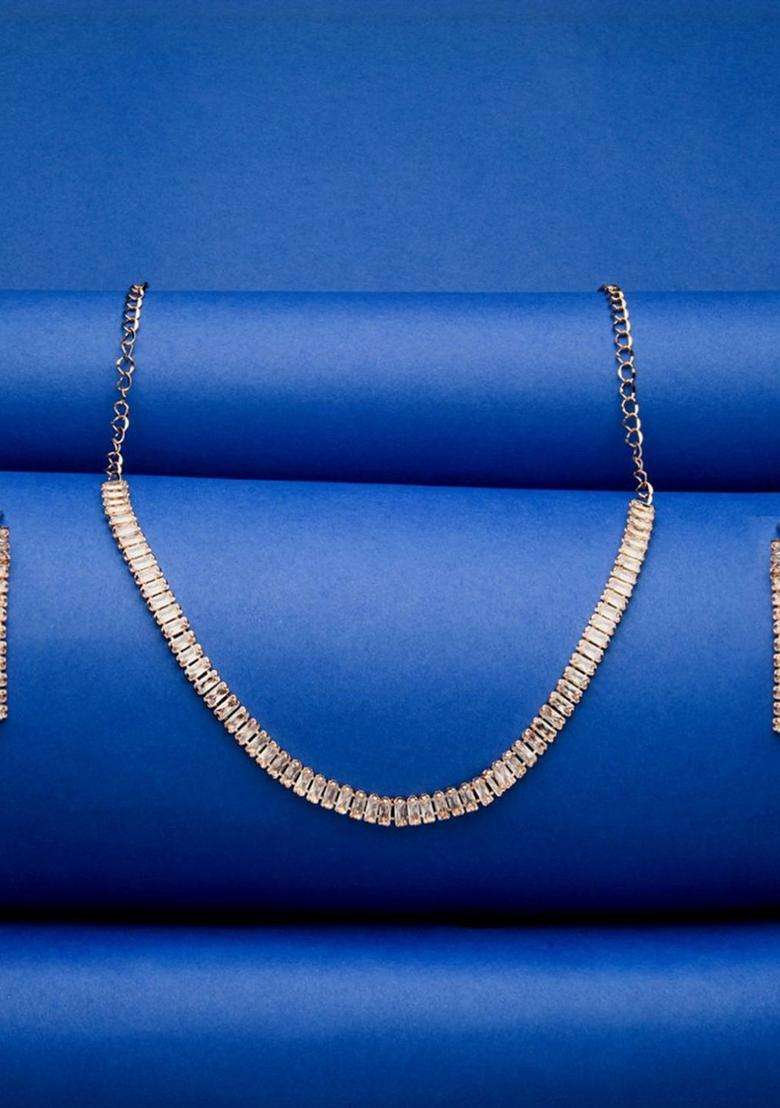 Silver-Plated Stones Studded Jewellery Set for Women | Traditional Temple Jewellery for Wedding & Festive Wear | Gift for Her - Indya